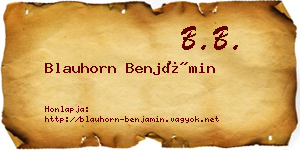 Blauhorn Benjámin névjegykártya