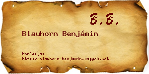 Blauhorn Benjámin névjegykártya